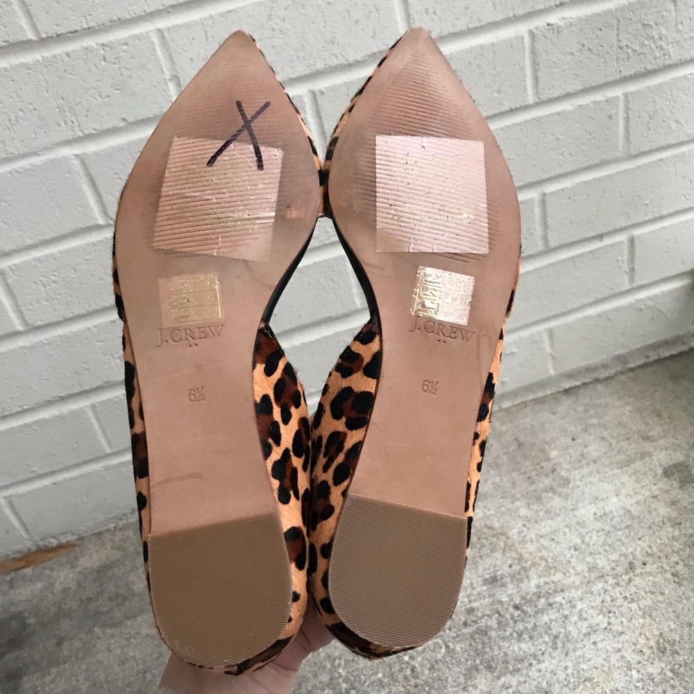 J. Crew Factory Calf Hair Leopard D’Orsay Flats - Picture 5 of 6